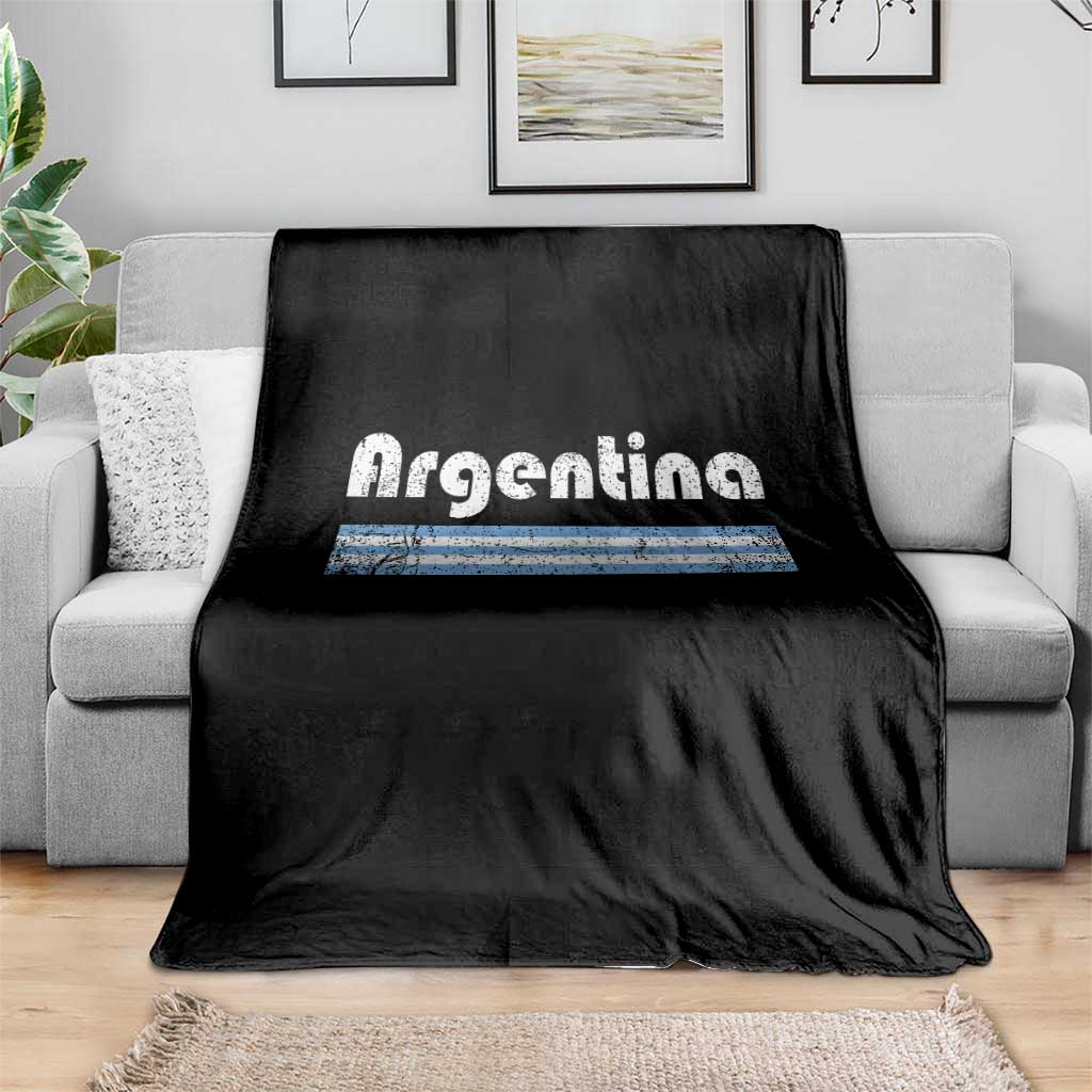 Vintage Argentina Retro Distressed Graphic Throw Blanket Patriotic Argentine Heritage Pride Souvenir