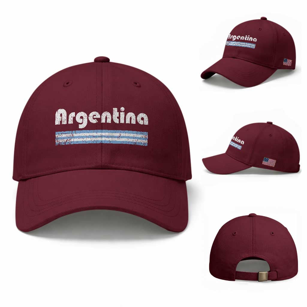 Vintage Argentina Retro Distressed Graphic Baseball Cap Patriotic Argentine Heritage Pride Souvenir