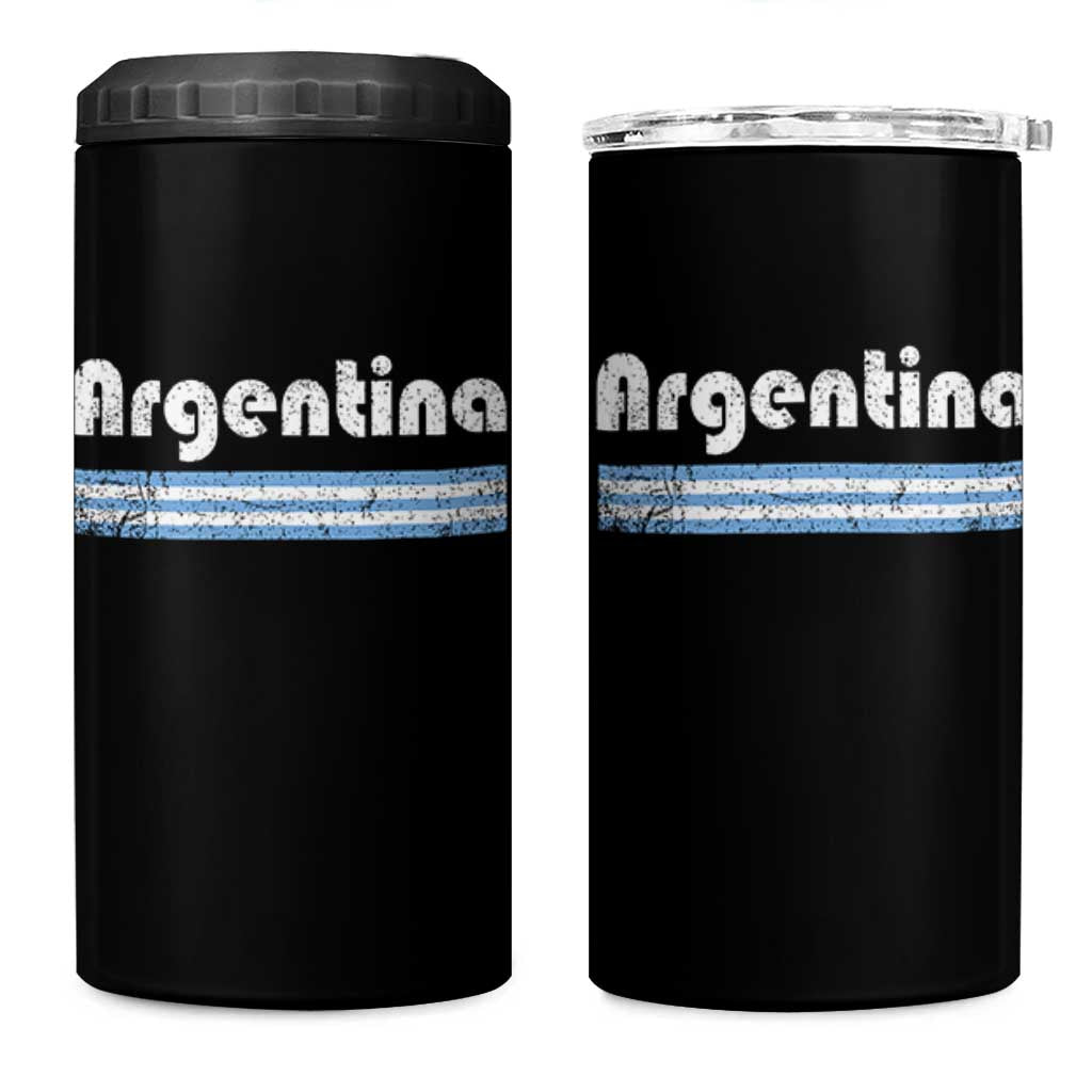 Vintage Argentina Retro Distressed Graphic 4 in 1 Can Cooler Tumbler Patriotic Argentine Heritage Pride Souvenir