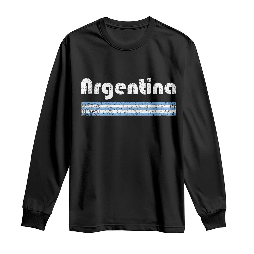 Vintage Argentina Retro Distressed Graphic Long Sleeve Shirt Patriotic Argentine Heritage Pride Souvenir