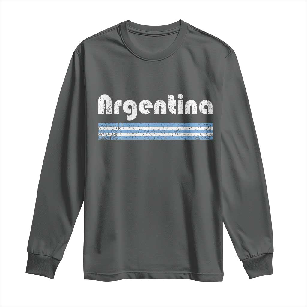 Vintage Argentina Retro Distressed Graphic Long Sleeve Shirt Patriotic Argentine Heritage Pride Souvenir