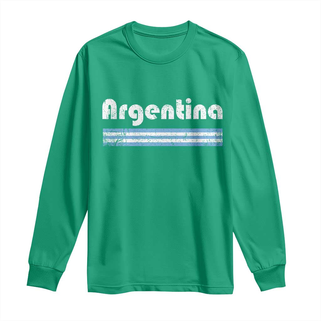 Vintage Argentina Retro Distressed Graphic Long Sleeve Shirt Patriotic Argentine Heritage Pride Souvenir