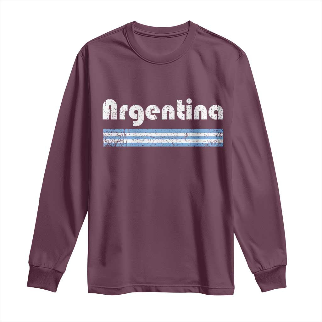 Vintage Argentina Retro Distressed Graphic Long Sleeve Shirt Patriotic Argentine Heritage Pride Souvenir