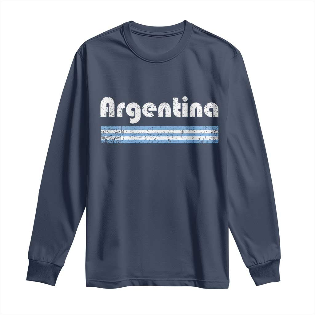 Vintage Argentina Retro Distressed Graphic Long Sleeve Shirt Patriotic Argentine Heritage Pride Souvenir