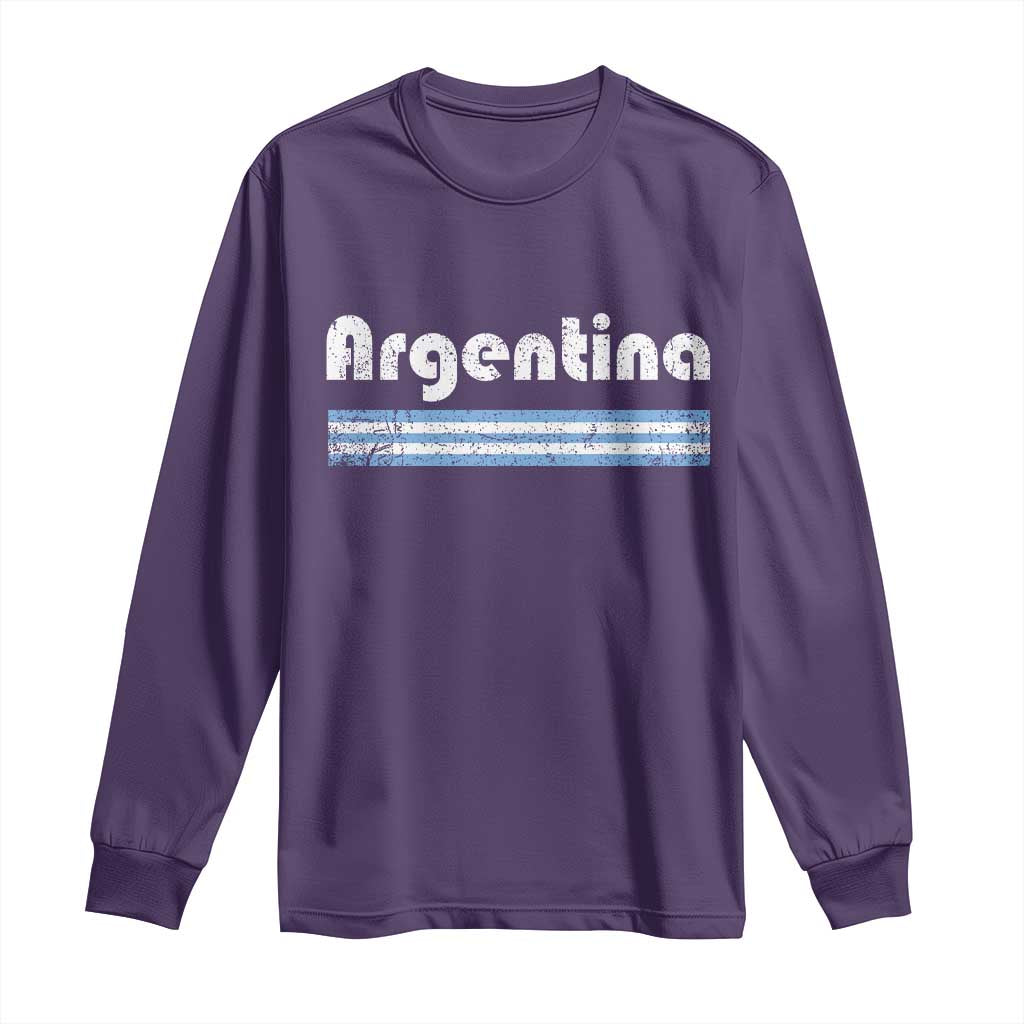 Vintage Argentina Retro Distressed Graphic Long Sleeve Shirt Patriotic Argentine Heritage Pride Souvenir