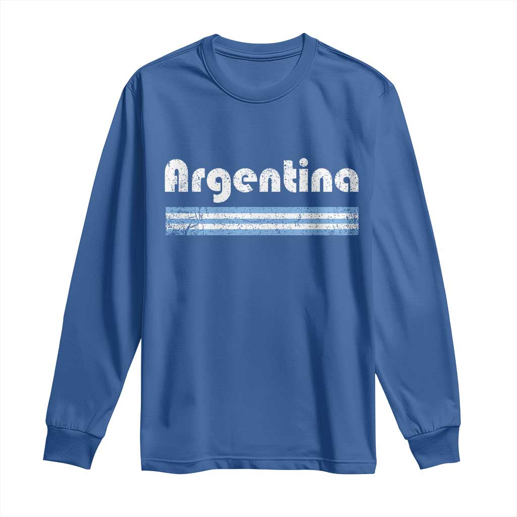 Vintage Argentina Retro Distressed Graphic Long Sleeve Shirt Patriotic Argentine Heritage Pride Souvenir