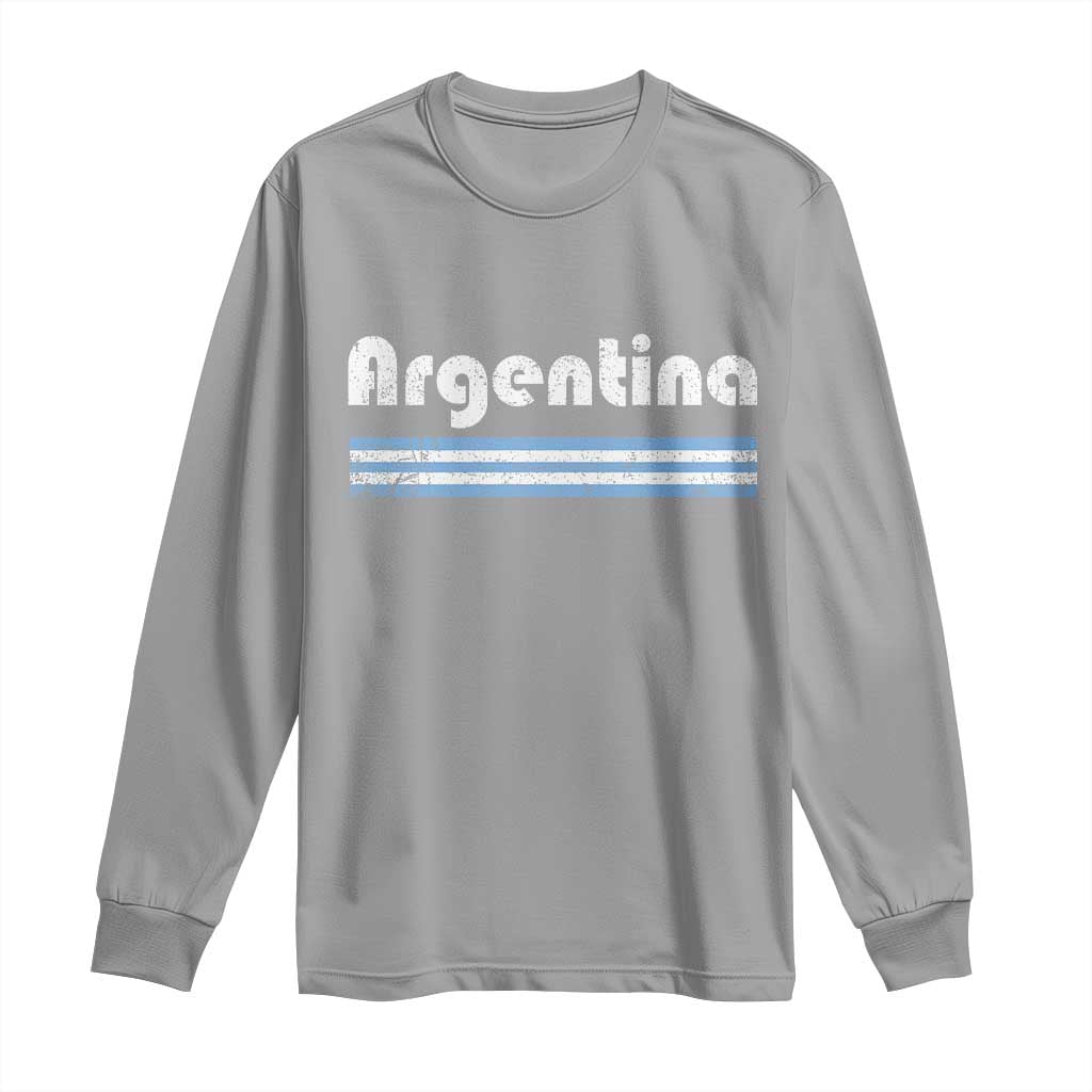 Vintage Argentina Retro Distressed Graphic Long Sleeve Shirt Patriotic Argentine Heritage Pride Souvenir