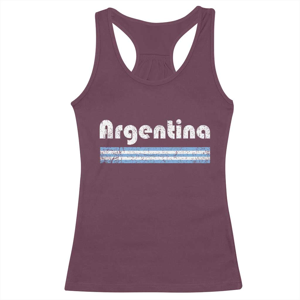Vintage Argentina Retro Distressed Graphic Racerback Tank Top Patriotic Argentine Heritage Pride Souvenir