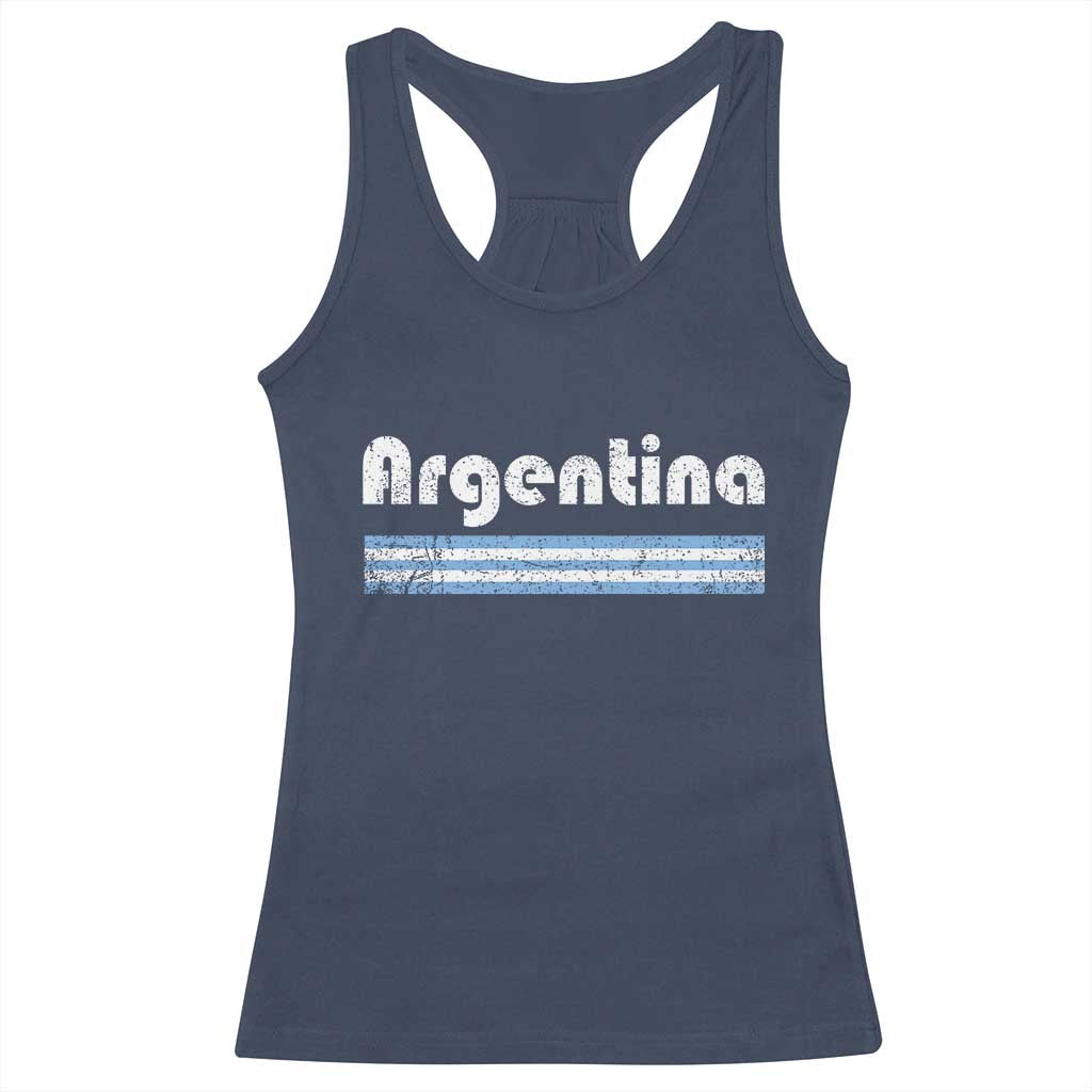 Vintage Argentina Retro Distressed Graphic Racerback Tank Top Patriotic Argentine Heritage Pride Souvenir
