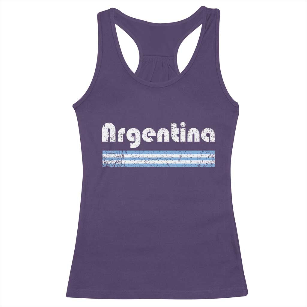 Vintage Argentina Retro Distressed Graphic Racerback Tank Top Patriotic Argentine Heritage Pride Souvenir