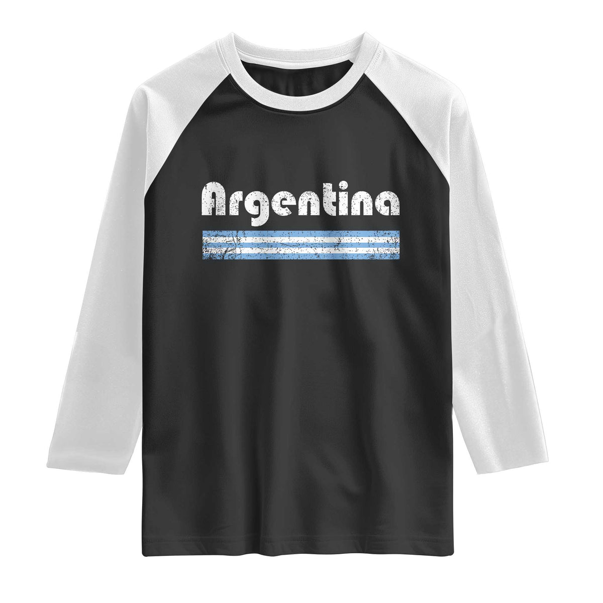 Vintage Argentina Retro Distressed Graphic Raglan Shirt Patriotic Argentine Heritage Pride Souvenir