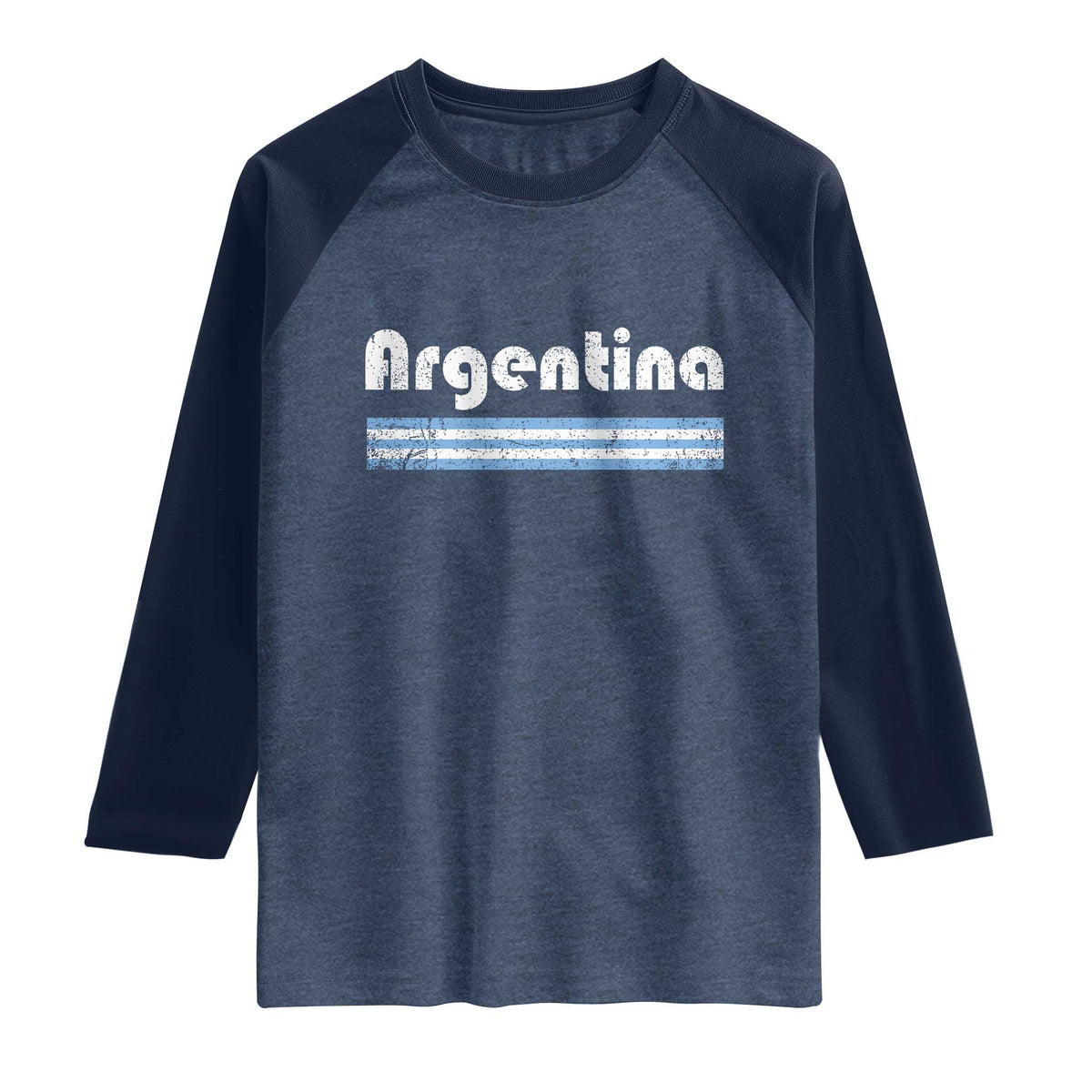 Vintage Argentina Retro Distressed Graphic Raglan Shirt Patriotic Argentine Heritage Pride Souvenir