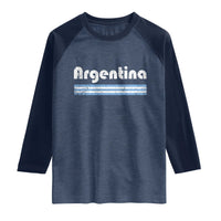 Vintage Argentina Retro Distressed Graphic Raglan Shirt Patriotic Argentine Heritage Pride Souvenir