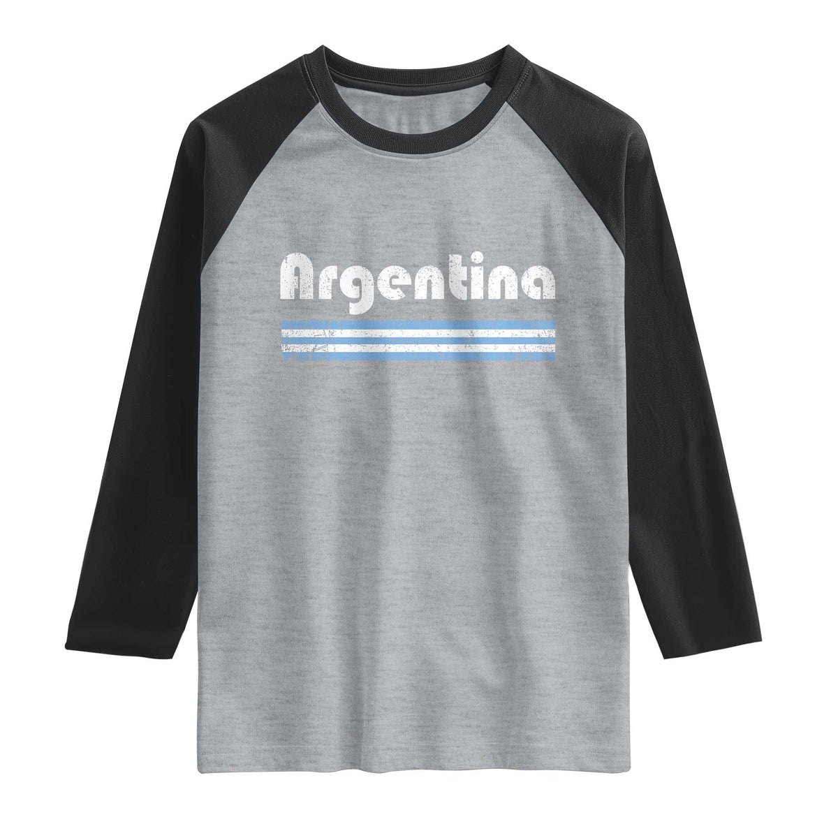 Vintage Argentina Retro Distressed Graphic Raglan Shirt Patriotic Argentine Heritage Pride Souvenir