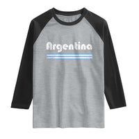 Vintage Argentina Retro Distressed Graphic Raglan Shirt Patriotic Argentine Heritage Pride Souvenir