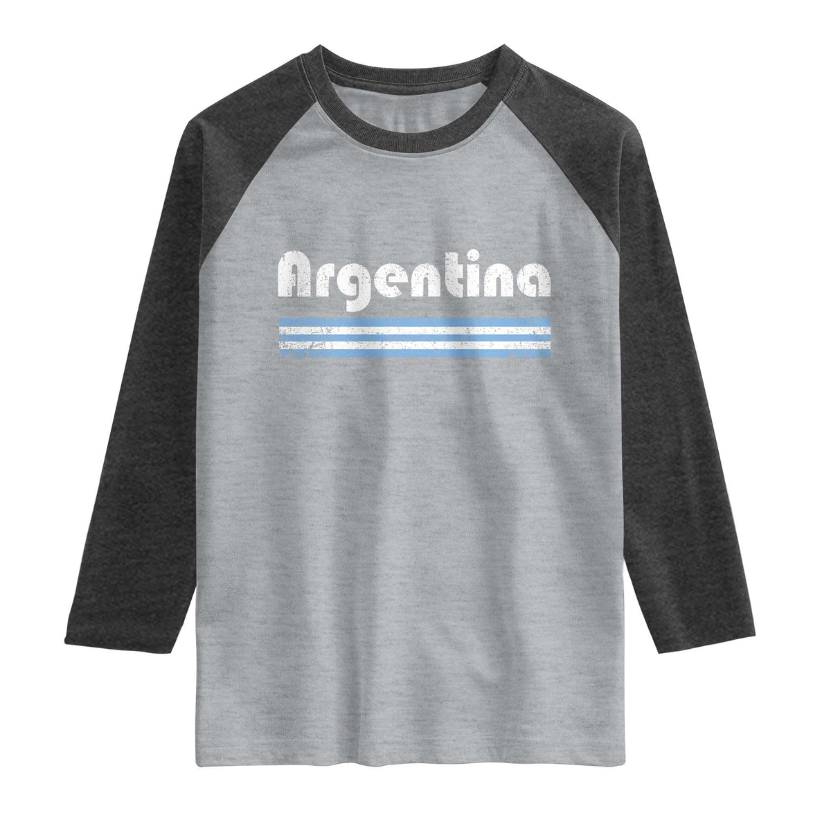 Vintage Argentina Retro Distressed Graphic Raglan Shirt Patriotic Argentine Heritage Pride Souvenir
