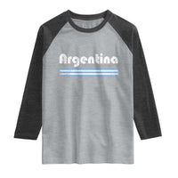 Vintage Argentina Retro Distressed Graphic Raglan Shirt Patriotic Argentine Heritage Pride Souvenir