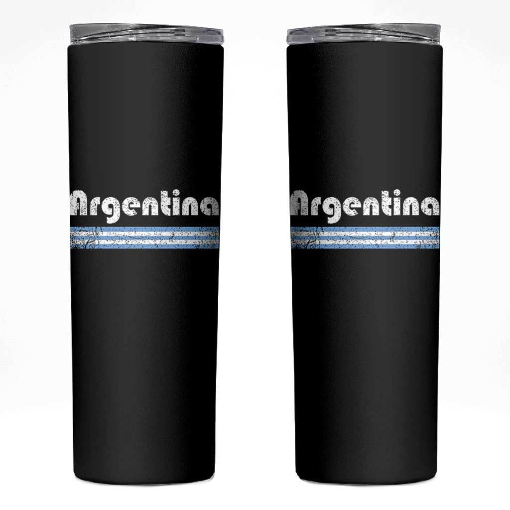 Vintage Argentina Retro Distressed Graphic Skinny Tumbler Patriotic Argentine Heritage Pride Souvenir