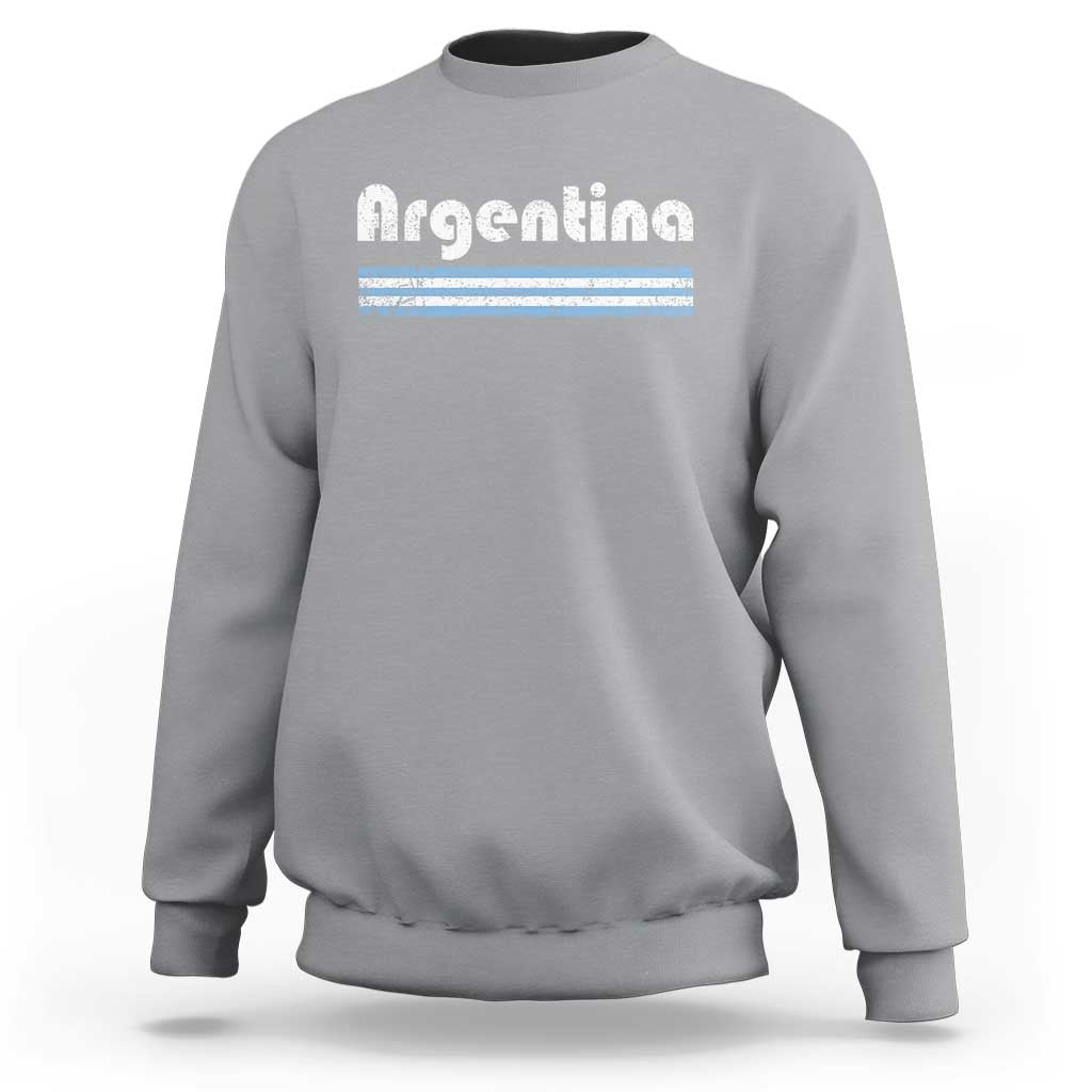 Vintage Argentina Retro Distressed Graphic Sweatshirt Patriotic Argentine Heritage Pride Souvenir