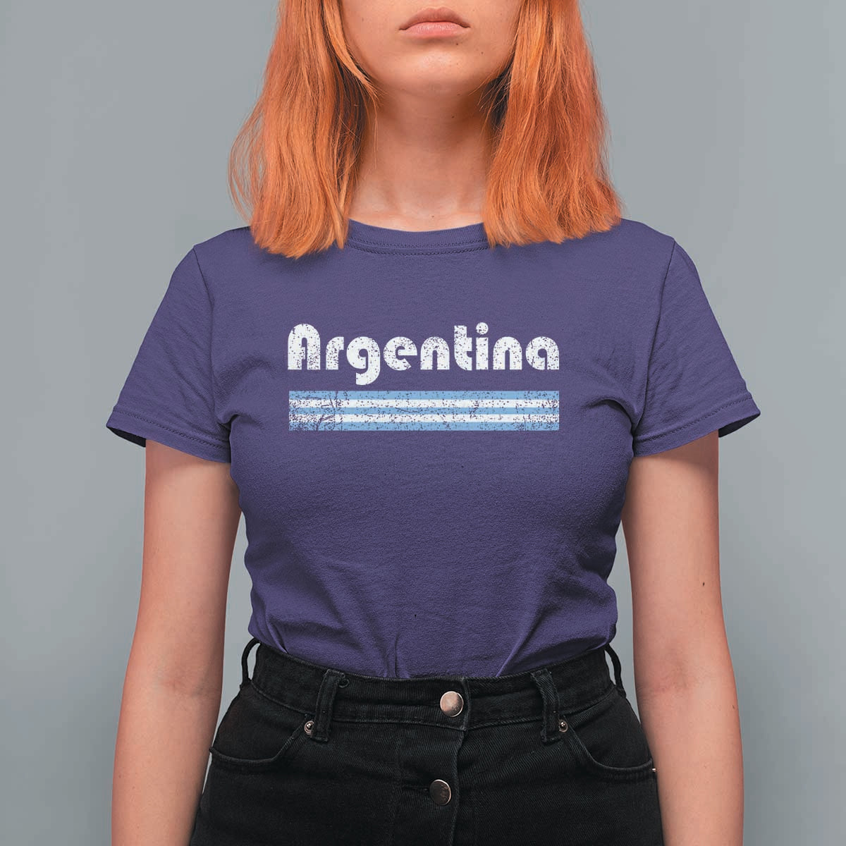 Vintage Argentina Retro Distressed Graphic T Shirt For Women Patriotic Argentine Heritage Pride Souvenir