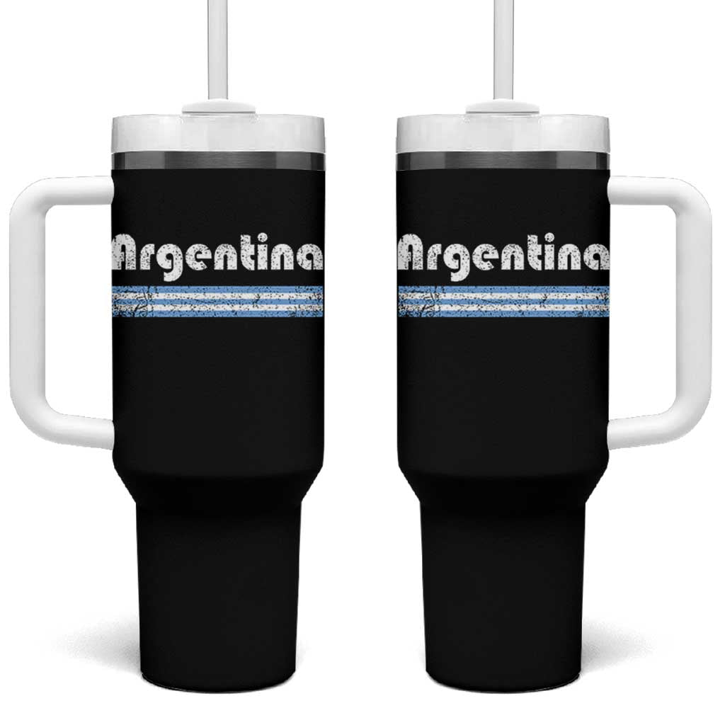 Vintage Argentina Retro Distressed Graphic Tumbler With Handle Patriotic Argentine Heritage Pride Souvenir