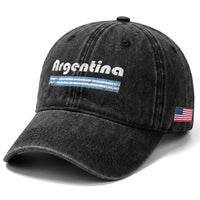 Vintage Argentina Retro Distressed Graphic Washed Cotton Baseball Cap Patriotic Argentine Heritage Pride Souvenir