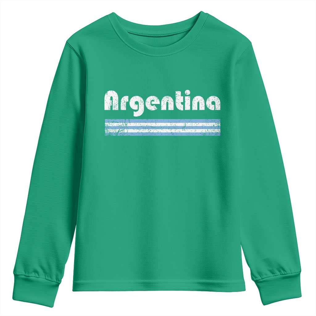 Vintage Argentina Retro Distressed Graphic Youth Sweatshirt Patriotic Argentine Heritage Pride Souvenir