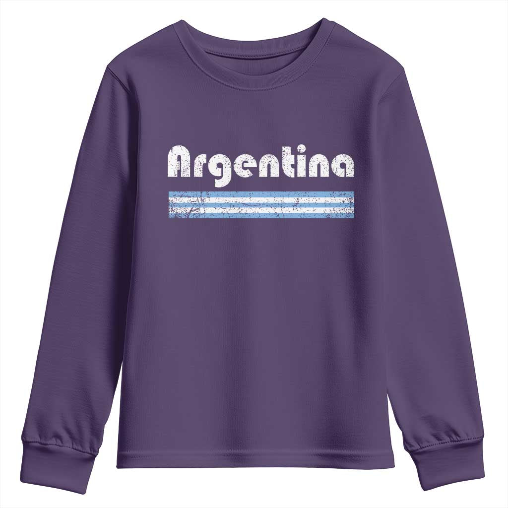 Vintage Argentina Retro Distressed Graphic Youth Sweatshirt Patriotic Argentine Heritage Pride Souvenir