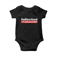 Vintage Switzerland Retro Distressed Graphic Baby Onesie Patriotic Swiss Heritage Pride Souvenir