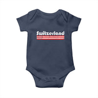 Vintage Switzerland Retro Distressed Graphic Baby Onesie Patriotic Swiss Heritage Pride Souvenir