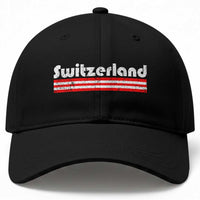 Vintage Switzerland Retro Distressed Graphic Baseball Cap Patriotic Swiss Heritage Pride Souvenir