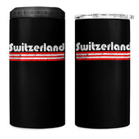 Vintage Switzerland Retro Distressed Graphic 4 in 1 Can Cooler Tumbler Patriotic Swiss Heritage Pride Souvenir