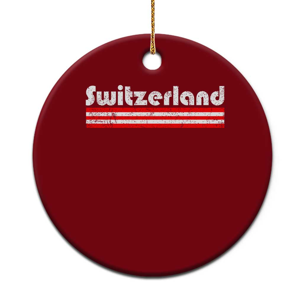 Vintage Switzerland Retro Distressed Graphic Ceramic Ornament Patriotic Swiss Heritage Pride Souvenir