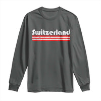 Vintage Switzerland Retro Distressed Graphic Long Sleeve Shirt Patriotic Swiss Heritage Pride Souvenir
