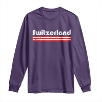 Vintage Switzerland Retro Distressed Graphic Long Sleeve Shirt Patriotic Swiss Heritage Pride Souvenir