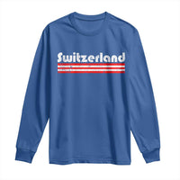 Vintage Switzerland Retro Distressed Graphic Long Sleeve Shirt Patriotic Swiss Heritage Pride Souvenir