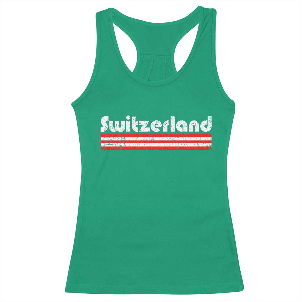 Vintage Switzerland Retro Distressed Graphic Racerback Tank Top Patriotic Swiss Heritage Pride Souvenir