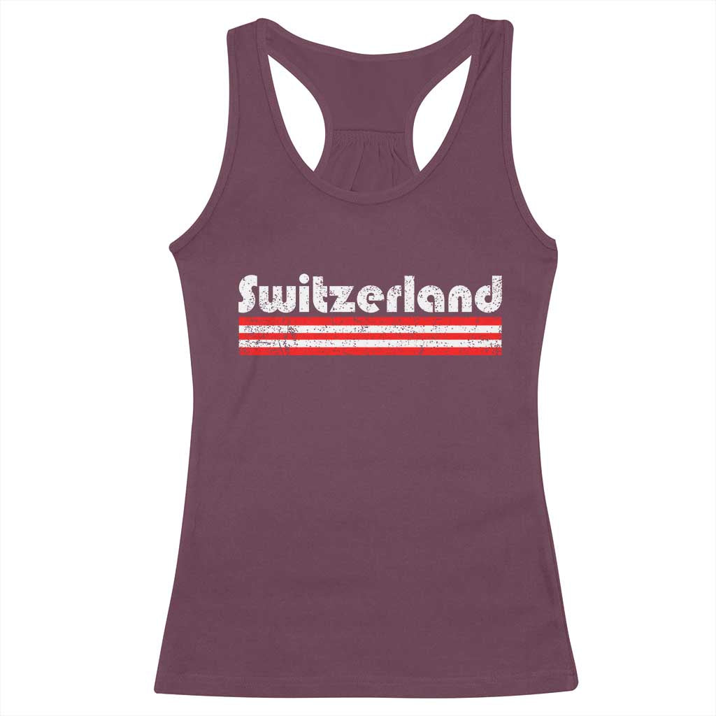 Vintage Switzerland Retro Distressed Graphic Racerback Tank Top Patriotic Swiss Heritage Pride Souvenir