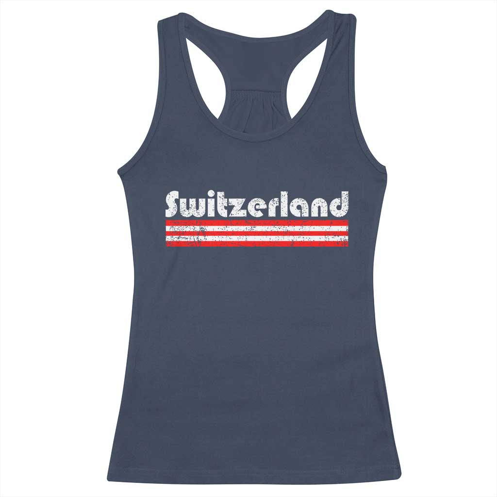 Vintage Switzerland Retro Distressed Graphic Racerback Tank Top Patriotic Swiss Heritage Pride Souvenir