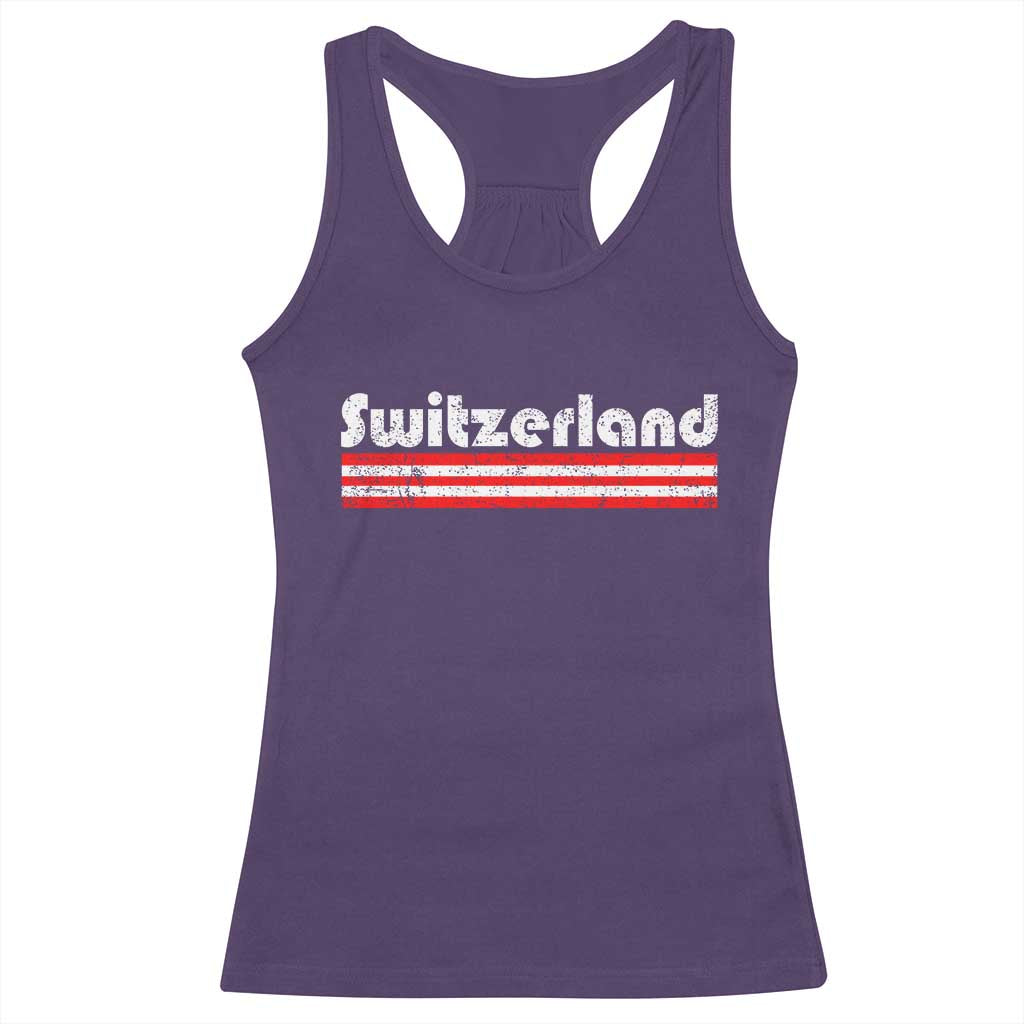 Vintage Switzerland Retro Distressed Graphic Racerback Tank Top Patriotic Swiss Heritage Pride Souvenir
