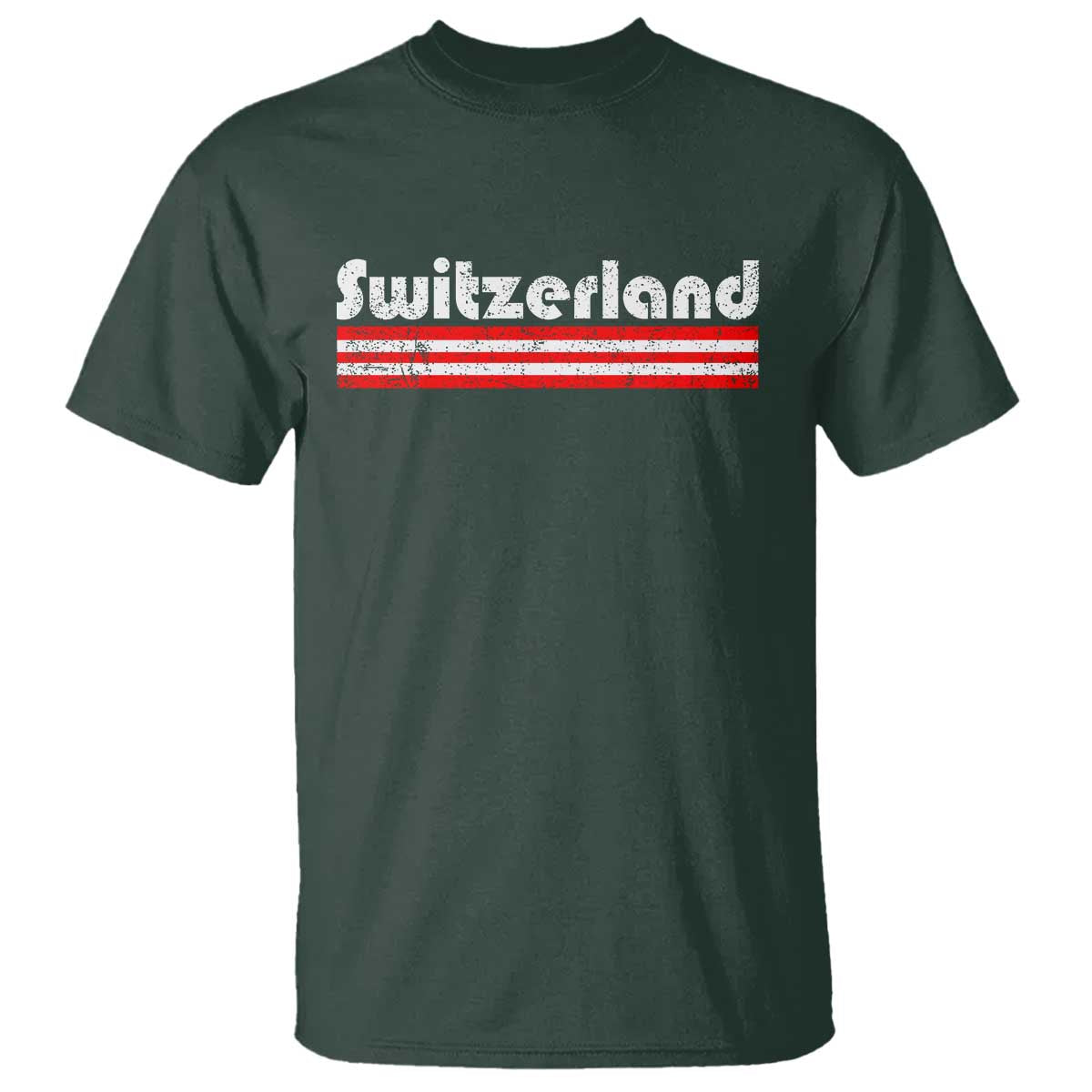 Vintage Switzerland Retro Distressed Graphic T Shirt Patriotic Swiss Heritage Pride Souvenir