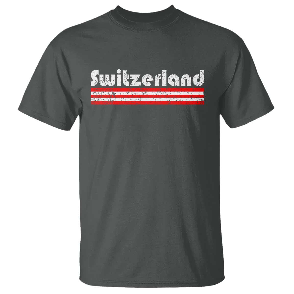 Vintage Switzerland Retro Distressed Graphic T Shirt Patriotic Swiss Heritage Pride Souvenir