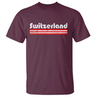 Vintage Switzerland Retro Distressed Graphic T Shirt Patriotic Swiss Heritage Pride Souvenir