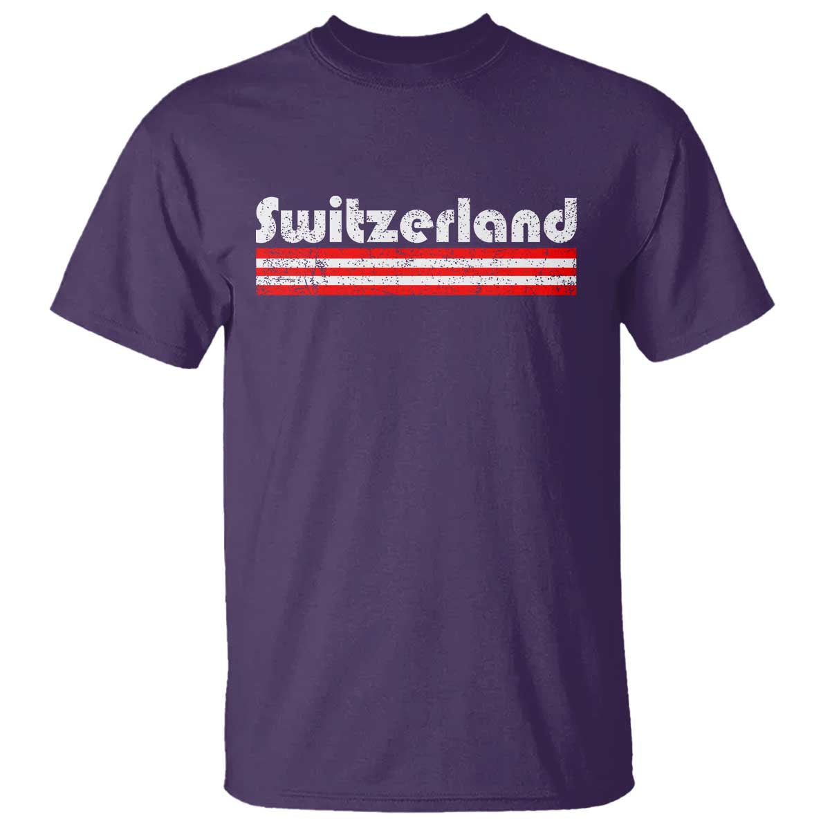 Vintage Switzerland Retro Distressed Graphic T Shirt Patriotic Swiss Heritage Pride Souvenir