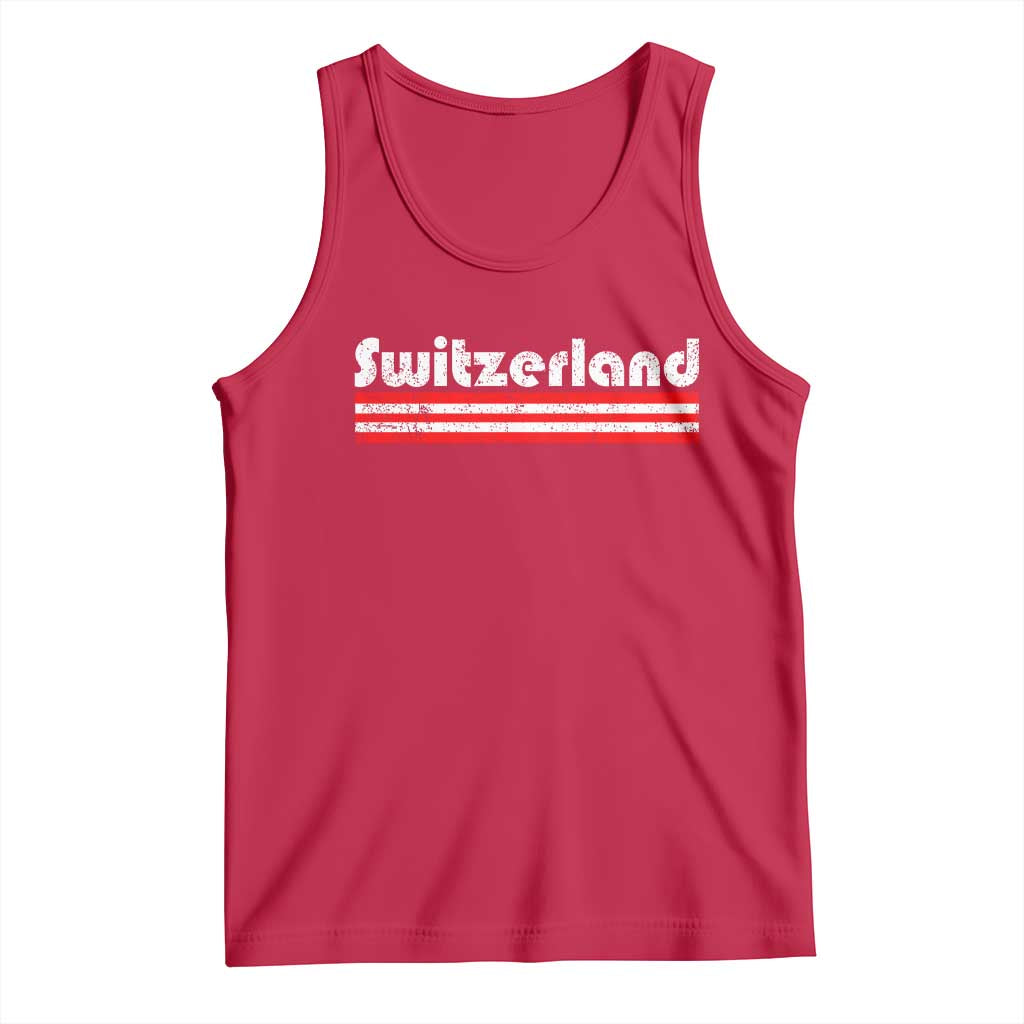 Vintage Switzerland Retro Distressed Graphic Tank Top Patriotic Swiss Heritage Pride Souvenir