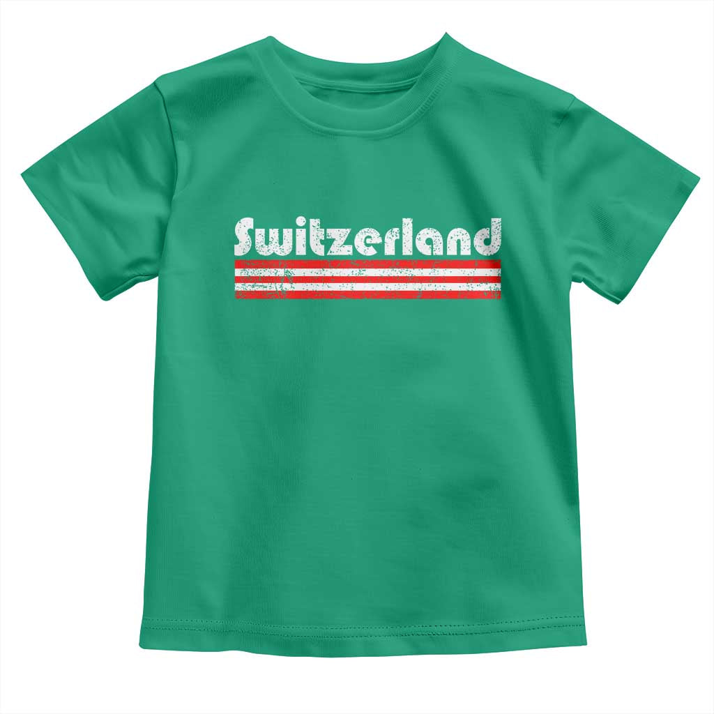Vintage Switzerland Retro Distressed Graphic Toddler T Shirt Patriotic Swiss Heritage Pride Souvenir