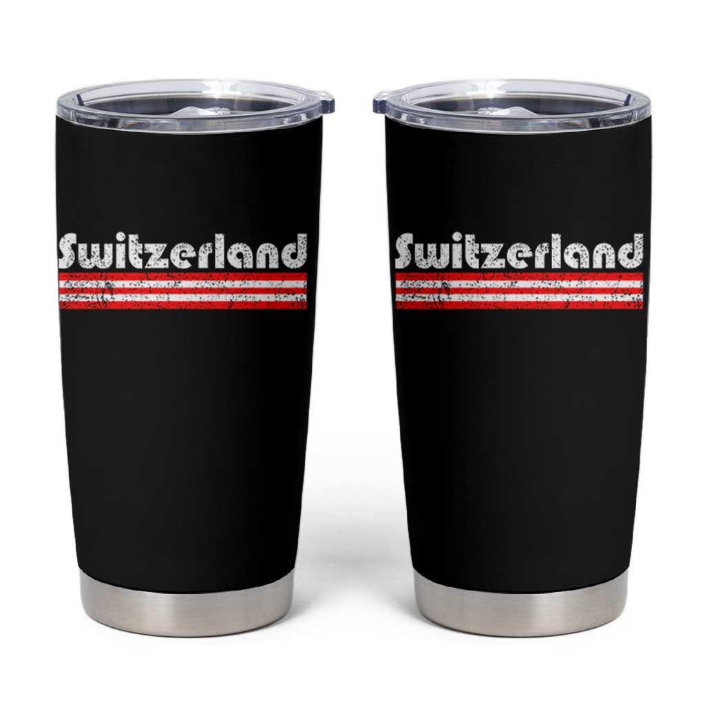 Vintage Switzerland Retro Distressed Graphic Tumbler Cup Patriotic Swiss Heritage Pride Souvenir