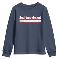Vintage Switzerland Retro Distressed Graphic Youth Sweatshirt Patriotic Swiss Heritage Pride Souvenir