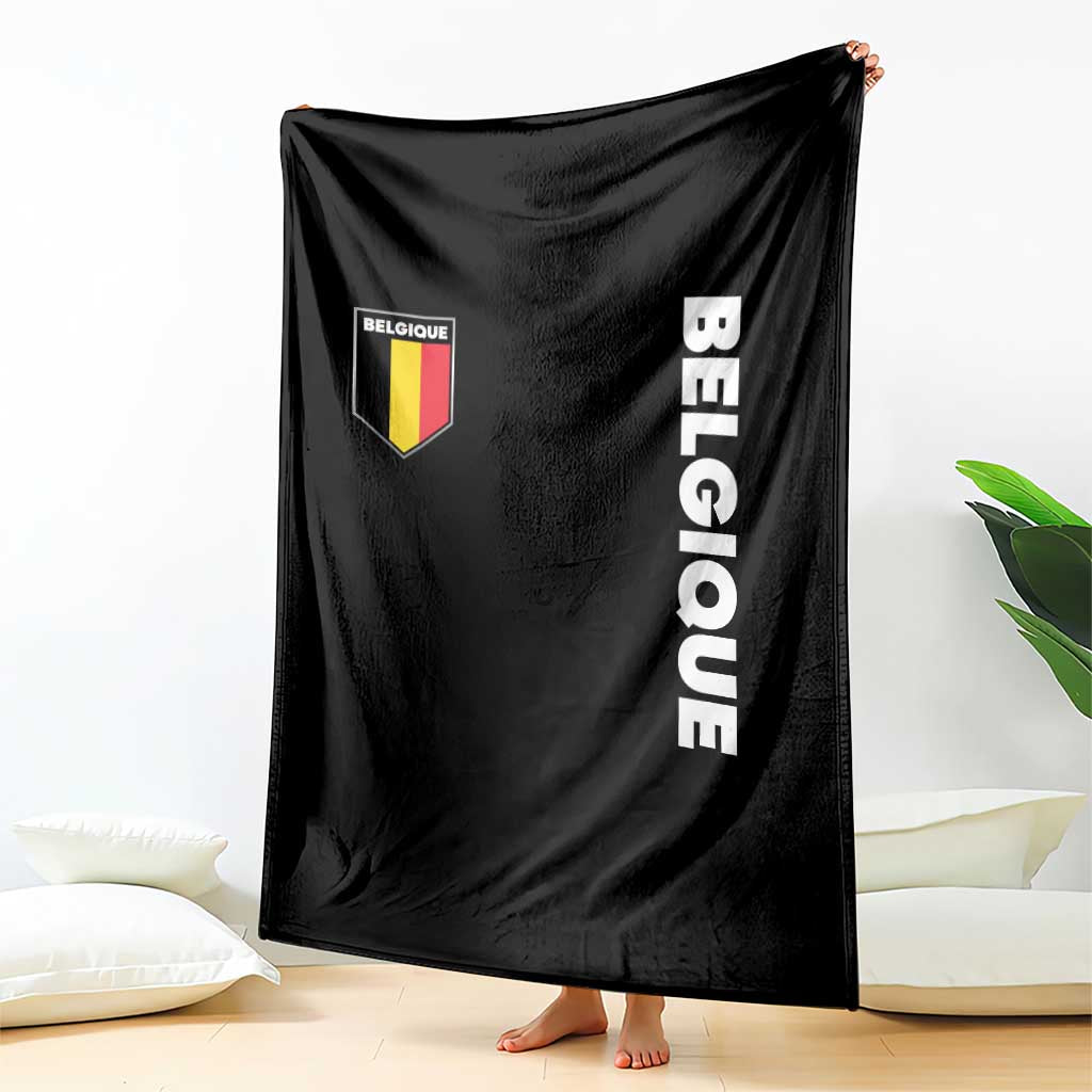 Belgique Belgium Flag Shield Minimalist Graphic Throw Blanket French Belgian Pride and European Heritage Souvenir