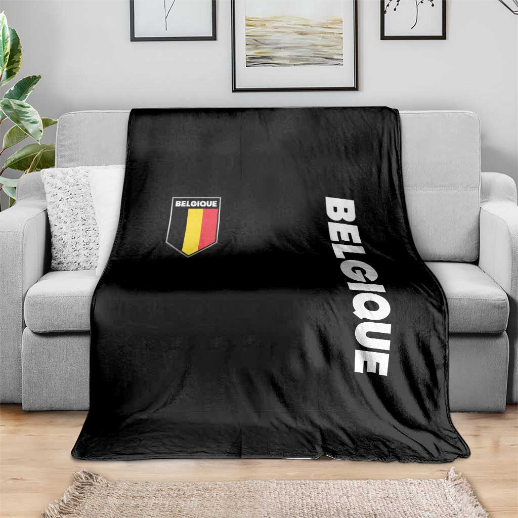 Belgique Belgium Flag Shield Minimalist Graphic Throw Blanket French Belgian Pride and European Heritage Souvenir